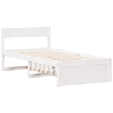 Bed Frame without Mattress White 90x200 cm Solid Wood Pine 3307132