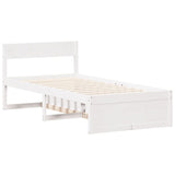 Bed Frame without Mattress White 75x190 cm Small Single Solid Wood Pine 3307147