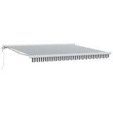 Retractable Awning Anthracite and White 4x3 m Fabric&Aluminium 3216135