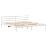 Bookcase Bed without Mattress White 180x200 cm Super King Solid Wood Pine 3321906
