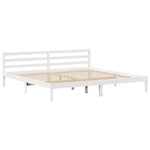 ZNTS Bookcase Bed without Mattress White 180x200 cm Super King Solid Wood Pine 3321859