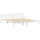 ZNTS Bookcase Bed without Mattress White 180x200 cm Super King Solid Wood Pine 3321859
