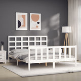 Bed Frame without Mattress White 160x200 cm Solid Wood Pine 3192112