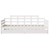 Daybed with Drawers without Mattress White 90x200 cm Solid Wood 3302121