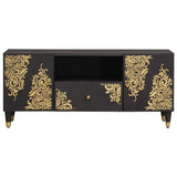 TV Cabinet with Drawer Black 105 x 33 x 46 cm Solid Mango Wood 4018822