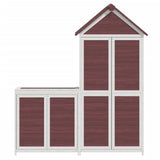 2 Piece Garden Tool Shed Set Mocha Solid Wood Pine 172251