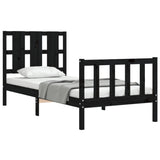 Bed Frame without Mattress Black 100x200 cm Solid Wood Pine 3192225