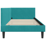 Corner Bed Frame with Headboard Turquoise 80 cm x 200 cm Velvet 42016214