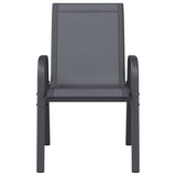Stackable Garden Chairs 6 pcs Grey Textilene Fabric 318784