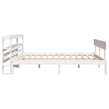 Bed Frame without Mattress White 150x200 cm King Size Solid Wood Pine 3305803