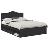 Bed Frame with Headboard Black 160 x 200 cm Solid Pine Wood 3413282