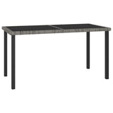 Outdoor Dining Set Grey Poly rattan, powder-coated steel, glass 3100404