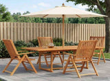 Outdoor Dining Set with Parasol 6 pcs Cream White and Natural 3438549