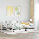 Daybed with Trundle and Drawers without Mattress White 90x190 cm Single 3302230