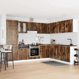 14 Piece Kitchen Cabinet Set "Porto" Smoked Oak Engineered Wood 3314996