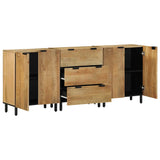 ZNTS 3 Piece Sideboards Brown 60x33x75 cm Solid Wood Mango 3310005