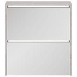 Shoe Cabinet with Mirror 2-Layer Concrete Grey 63x17x67 cm 342630