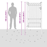 Fence Gate HORST 100 x 175 cm Metal Black Lockable 42034067