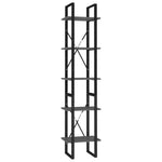 5-Tier Book Cabinet Grey 40x30x175 cm Engineered Wood 3081970