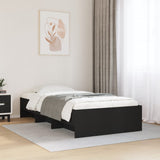 ZNTS Bed Frame without Mattress Black 75x190 cm Small Single Engineered Wood 3295710