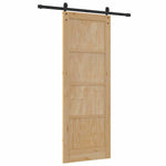 Sliding Door Manual Natural and black 78 x 211 cm 3333276