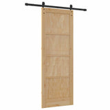 Sliding Door Manual Natural and black 78 x 211 cm 3333276