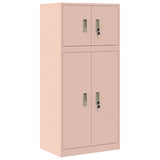 Storage Cabinet 2 pcs Pink 60 x 40 x 130 cm Steel Lockable 3438688