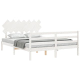 Bed Frame without Mattress White 140x190 cm Solid Wood 3195267