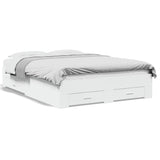 Bed Frame with Drawers without Mattress White 120x190 cm Small Double 3280412