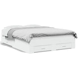 Bed Frame White Engineered wood Small Double Bed Frame 3280412