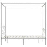 Bed Frame without Mattress with Canopy White 140x200 cm Metal 284429