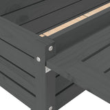 Garden Planter with Folding Tabletop Grey Solid Wood Pine 825123