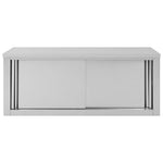 ZNTS Kitchen Wall Cabinet with Sliding Doors 120x40x50 cm Stainless Steel 51053