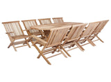 Garden Furniture Set 9 pcs Natural Solid Teak Wood 3418865