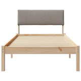 Bed frame Brown and taupe 90 x 200 cm Solid pine wood 878567