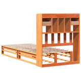 Bookcase Bed without Mattress Wax Brown 75x190 cm Small Single Solid Wood Pine 3323976