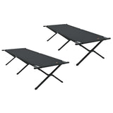 Folding Camping Bed Folding Manual Black Oxford fabric 42003193