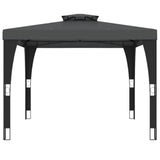Gazebo with Double Roof Anthracite 2.98x2.98 m Steel 368441
