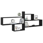 ZNTS Wall Shelf Black Oak 167.5x18x68 cm Engineered Wood 868075