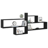 ZNTS Wall Shelf Black Oak 167.5x18x68 cm Engineered Wood 868075