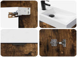 Bathroom Vanity Unit with Tap Smoked Oak 45.5 x 22.5 x 84 cm 889429