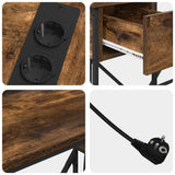 Desk with Drawer Smoked Oak 120 x 79 x 86.5 cm Engineered Wood 859402