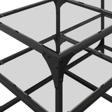 Coffee Table with Transparent Glass Top 78.5x40x45 cm Steel 846010