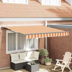 Retractable Awning Manual Yellow and Orange 350x250 cm Fabric 3330265