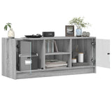 TV Cabinet with Glass Doors Grey Sonoma 102x37x42 cm 836376