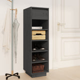 Shoe Cabinet Grey 30x34x105 cm Solid Wood Pine 813557