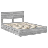 Storage Bed Grey Sonoma 140 x 200 cm Engineered Wood 3408464
