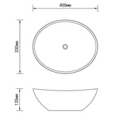 Ceramic Basin 40x33 cm Oval White 275396