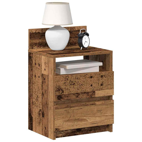 ZNTS Bedside Cabinet with 2 Drawers Old Wood 40x33x60 cm 858574