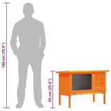 Outdoor Rabbit Hutch Small Animal House Pet Cage 1 Layer Wood 170157